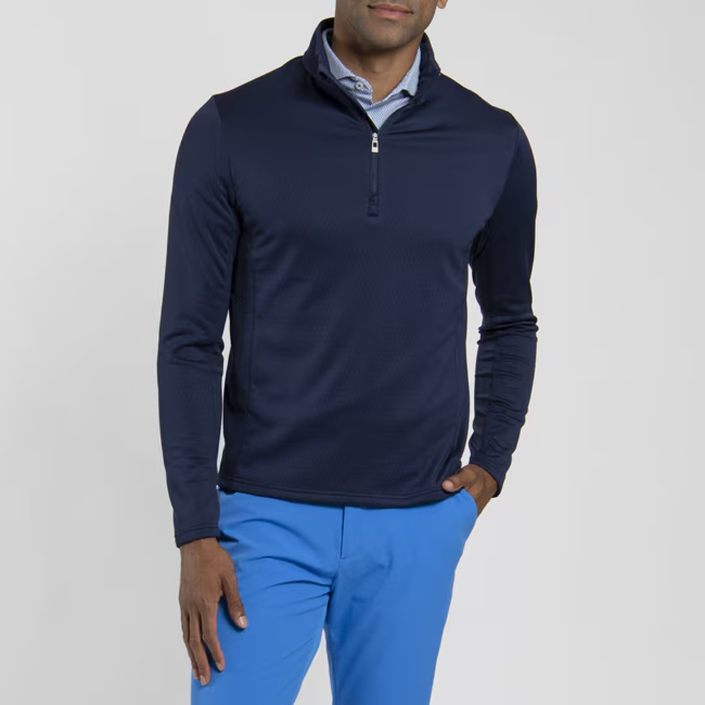 KJUS Men's Hydraulic Midlayer Half-Zip pullover Navy Medium A005594